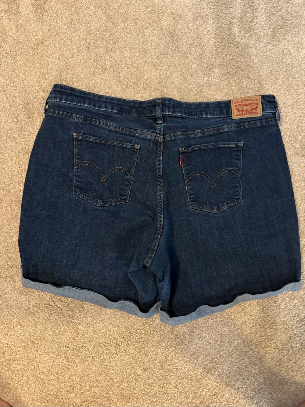 Levi's Dark Blue Rolled Cuff Denim Shorts